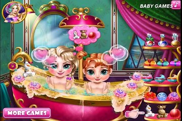 Download Video: Bañar a las princesas Elsa y Anna - Baby Elsa Baby Anna - Disney Princess - Baby Games