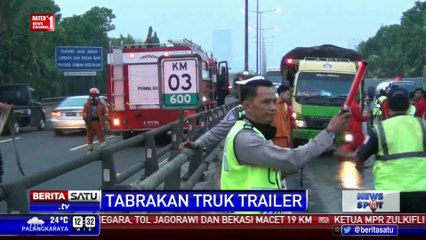 Satu Orang Tewas dalam Tabrakan Antar Truk Trailer