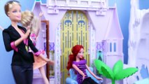 Frozen Elsa Steals Barbie Clothes ❤ Barbie Police Detective Career DisneyCarToys Frozen Castle