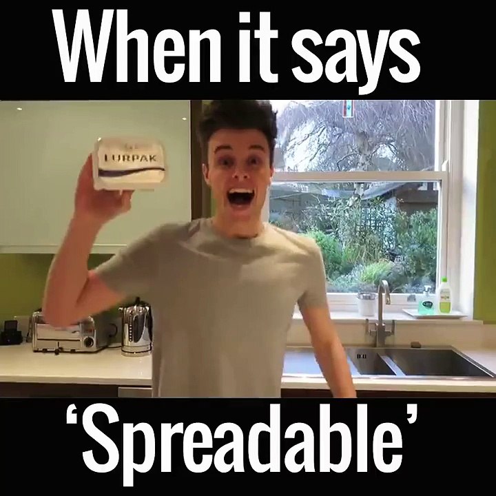 When It Says 'Spreadable'  The struggle is real  Funny Videos 2016