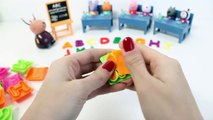 Play Doh Peppa Pig Classroom Learn ABC Playdough Letters Peppa Pig School House Toy Videos