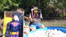 GIANT Surprise MARSHMALLOW Pool! Toy Blasters   Fisher Price Heroes, Lego Fun by HobbyKidsTV