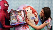 GIANT SURPRISE EGG Disney Princess Ariel Mermaid Toys, Barbie, Frozen Egg & Shopkins Blind Bag