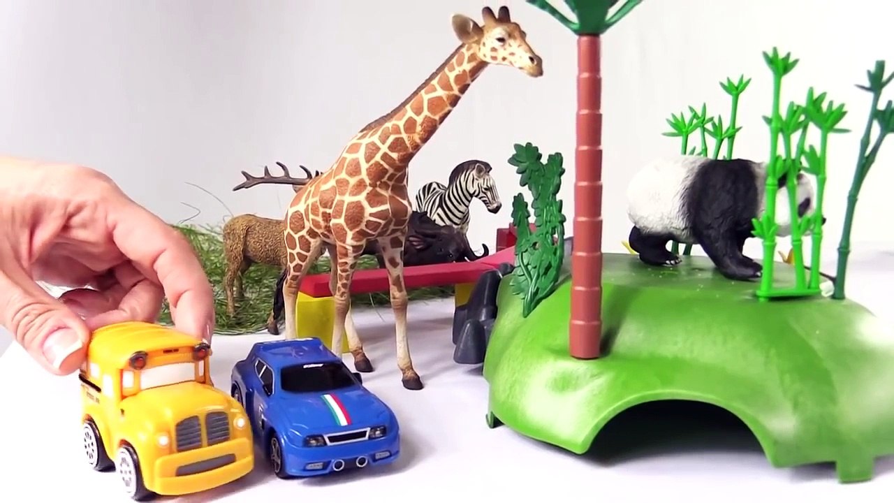 Voitures. Zoo. Dessin animé éducatif pour enfants. Speedy et Bussy visitent le Zoo: animaux sauvages