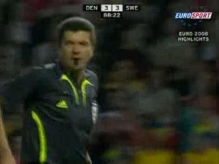 Sweden vs Denmark Poulson Sending Off + Ref Getting Hit
