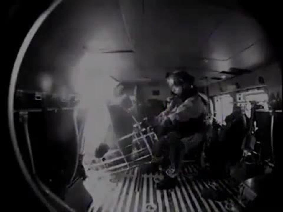 A Coast Guard helicopter arrives to rescue nine people from the shipwrecked Bounty.