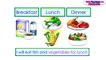 “Breakfast, Lunch, Dinner” (Level 2 English Lesson 16) CLIP - Kids Food, English Words, Meals