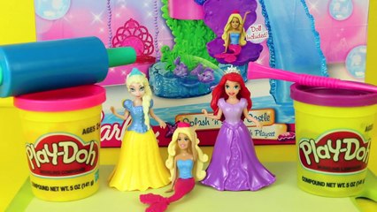 MERMAIDS Play Doh Frozen Elsa Mermaid, Play Dough Ariel Little Mermaid and Barbie DisneyCarToys