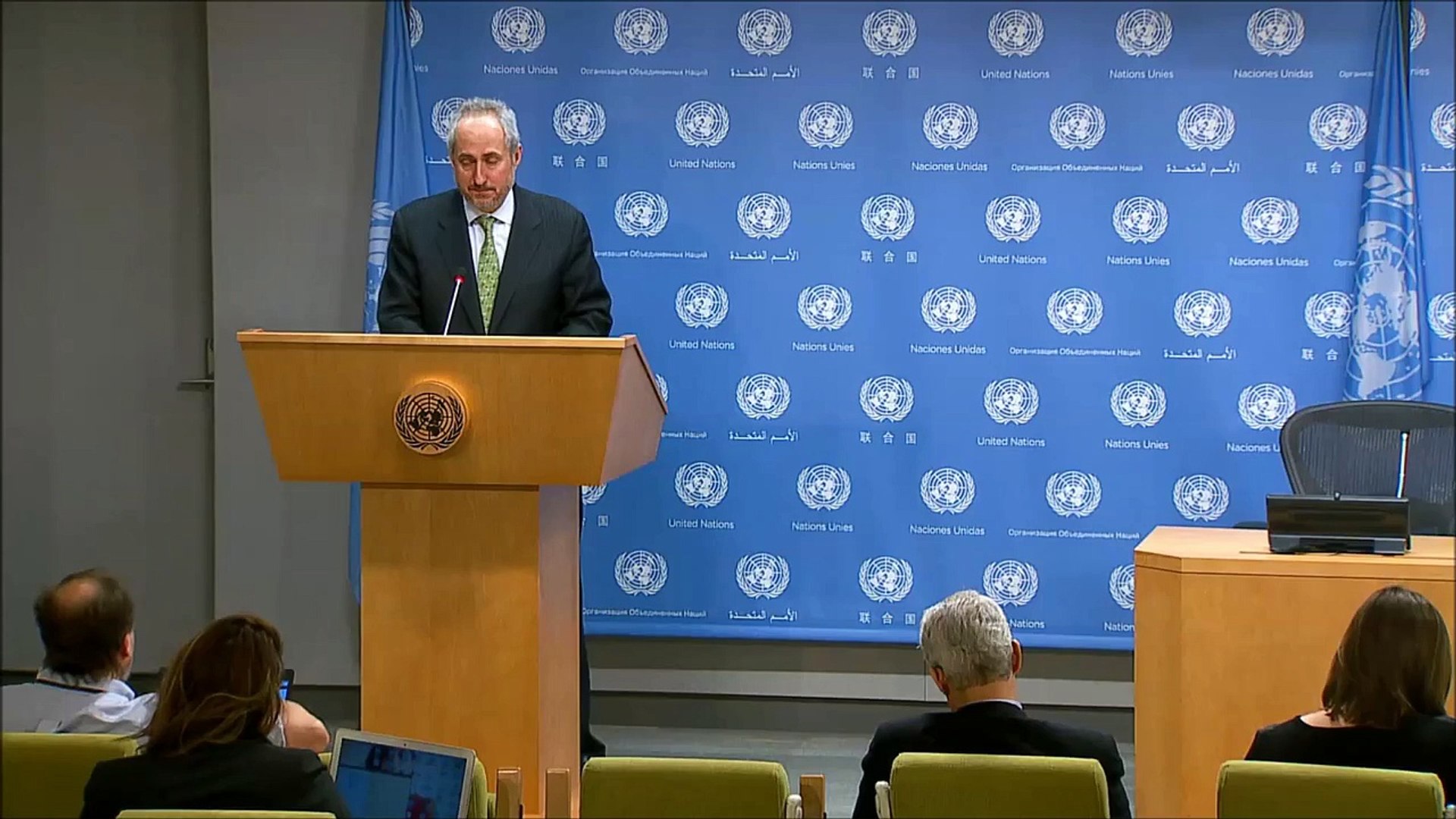 ICP Asks How Indicted Lorenzo Was Lent UN Press Room, Spox Dujarric Says “Im Done Answe