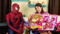 Giant SURPRISE TOYS Sleeping Bag with Disney Princess toys, Barbie RV Camper & Spiderman Toys
