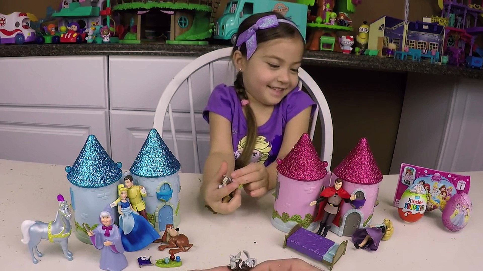 ⁣CUTE DISNEY PRINCESS MINI CASTLE PLAYSET TOY Palace Pets Kinder Surprise Eggs Kids Toys Opening