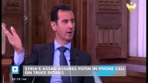 Syria's Assad Assures Putin in Phone Call on Truce Details