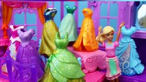 Disney Princess Magic Clip Dollhouse Barbie House Sitting ❤ Frozen Elsa & Anna MagiClip Dolls