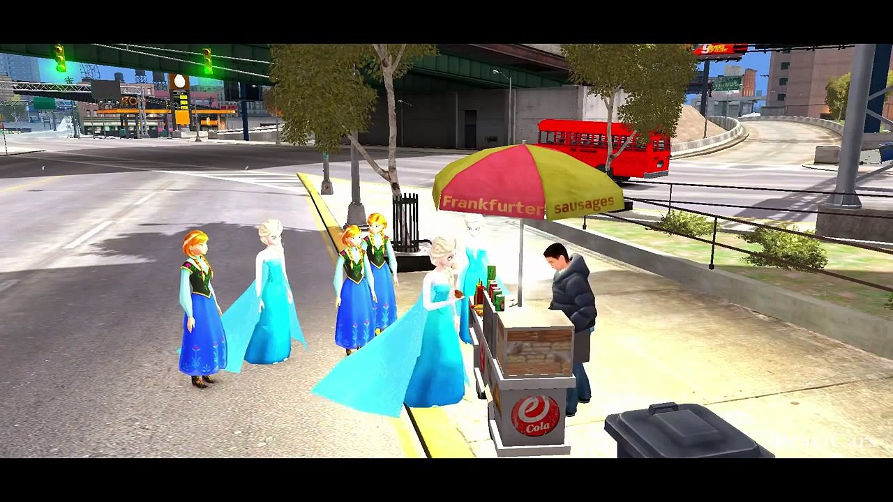 Wheels On The Bus Go Round And Round Frozen Elsa & Frozen Anna Nursery Rhymes Children Songs