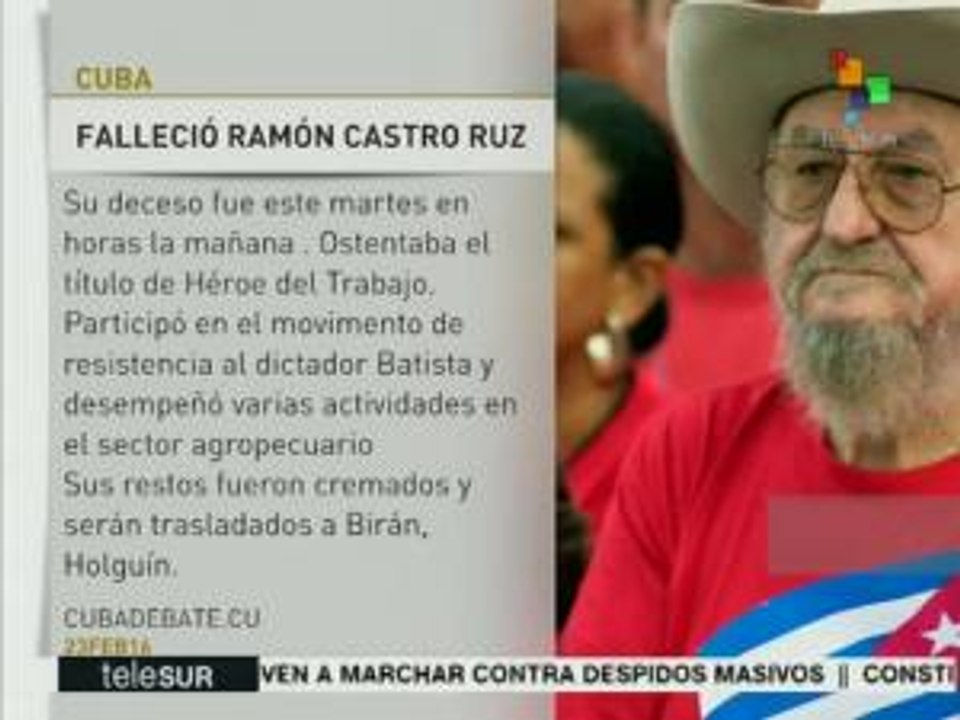 Muere Ramón hermano mayor de Fidel y Raúl Castro Ruz