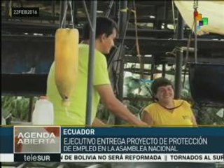 Gobierno de Ecuador presenta proyecto de protección al trabajador