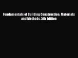 Download Fundamentals of Building Construction: Materials and Methods 5th Edition PDF Free