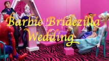 Barbie WEDDING to Frozen Disney Hans Elsa Anna Kids Vintage Wedding Chapel DisneyCarToys