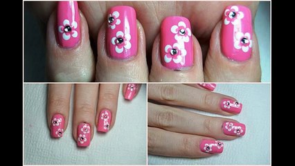 Easy Flower Nail Art Tutorial - Дизайн ногтей Маникюр на 8 Марта