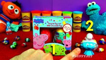 Peppa Pig Surprise Egg Milk Chocolate Egg The Smurfs Egg Surprise Toys Cookie Monster Count Numbers