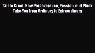 Download Grit to Great: How Perseverance Passion and Pluck Take You from Ordinary to Extraordinary