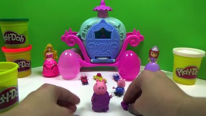 Sofia The First Cinderella Peppa Pig George on Halloween Party Episode KidsSurprise Play Doh