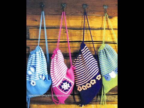 Вязаные рюкзаки спицами