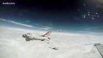 U.S. Air Force Thunderbirds F 16s Mid Air Refueling