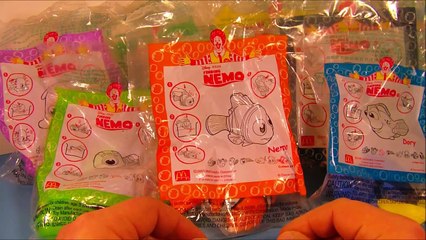 2003 DISNEY PIXARS FINDING NEMO SET OF 8 McDONALDS HAPPY MEAL MOVIE TOYS VIDEO REVIEW