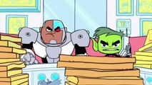 Teen Titans Go!Cyborg vs Beast Boy Destroy Hey Pizza & The Titans Go Crazy Over Crazy Fries