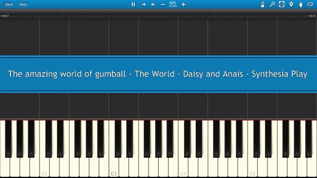 The amazing world of gumball - The World - Daisy and Anais 96BPM 80% Piano Tutorial