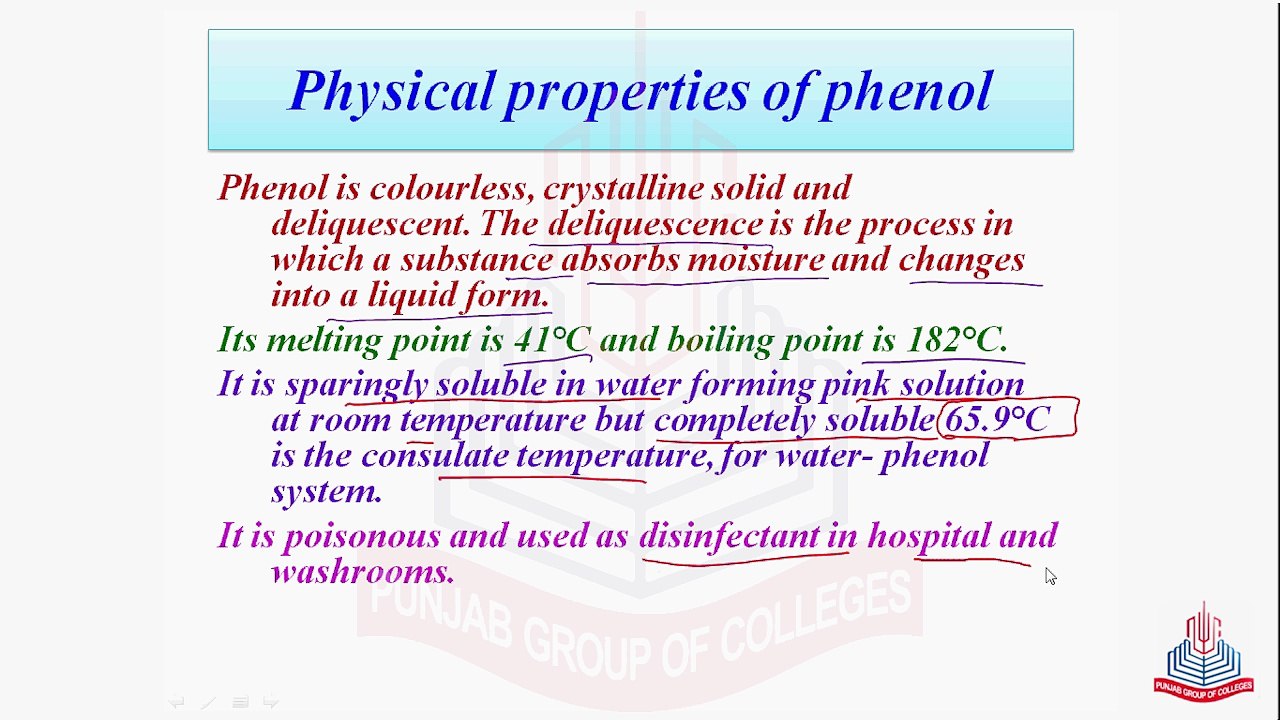 Phenol & Preparation , Physical Properties , Reactions & Acidity of