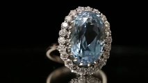 Aquamarine and diamond coronet cluster ring, circa 1960.