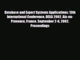 [PDF] Database and Expert Systems Applications: 13th International Conference DEXA 2002 Aix-en-Provence
