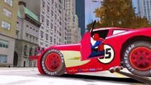 Spiderman  drive a Dinoco McQueen CARS! Spider Nursery Rhymes & Song for Kids