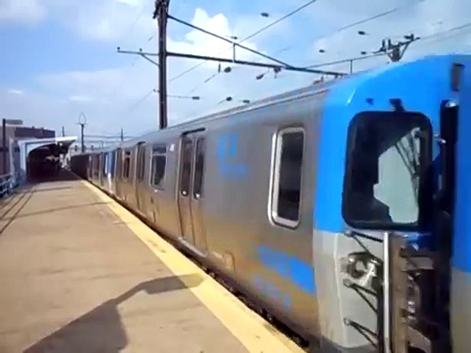 NJ PATH Train P5 at Harrison one More Stop to N...