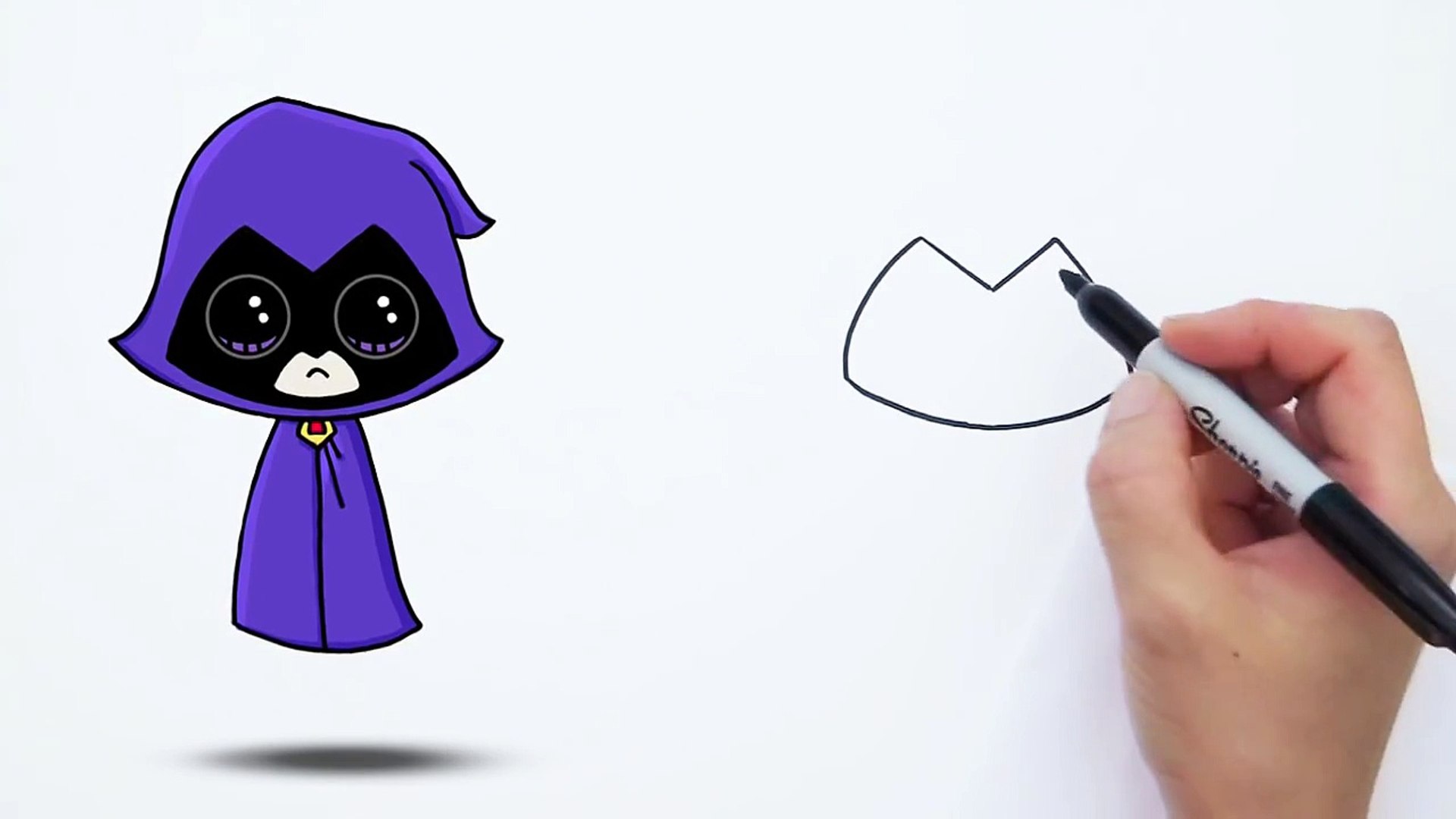 How To Draw Raven From Teen Titans Go Cute And Easy Dailymotion