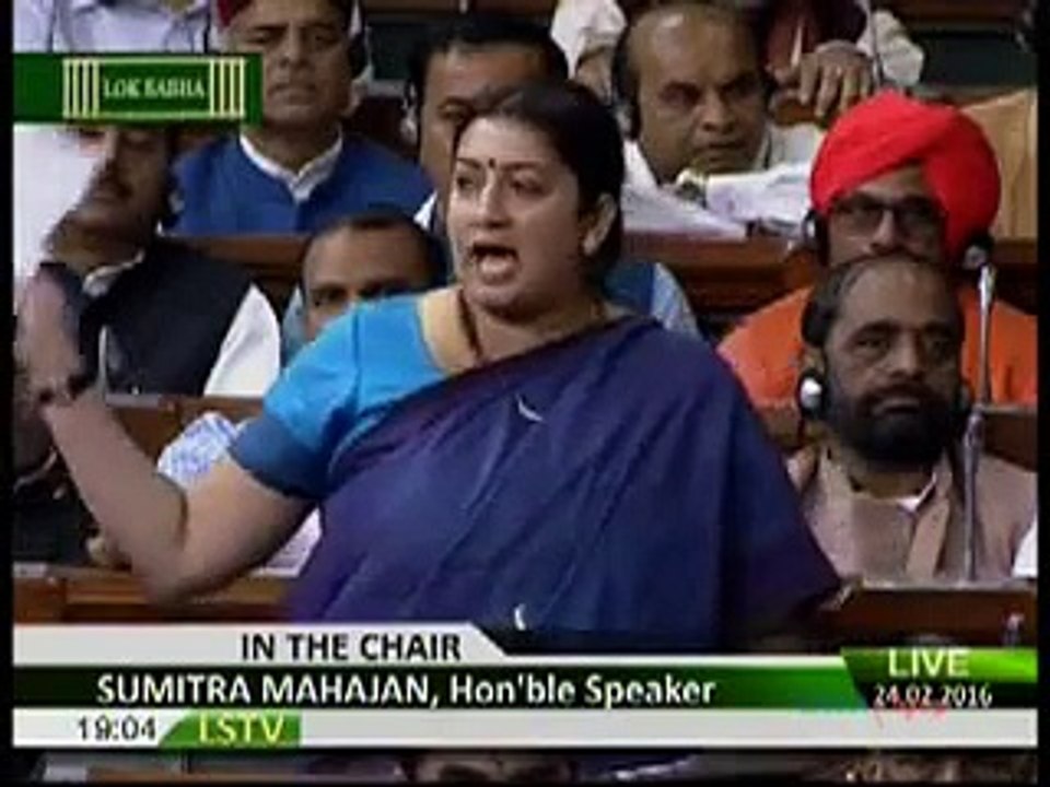 Every Indian Must Watch - Smriti Irani 's speech in Lok Sabha on JNU and Rohit Vemula issues