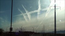 CHEMTRAILS SPRAYED to block METEORS- Distinct Patterns SPRAYED in the Sky 2-15-2013 [sky watching]