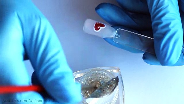 Дизайн ногтей- Объемное сердце, лепка 3д гелем. Свадебный маникюр. Дизайн на День Влюбленных