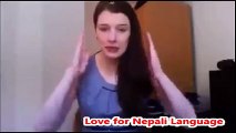 Foreign girl Talking and Singing in Nepali