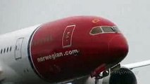 4th Norwegian 787 Heavy Rain Missed Approach & Full Landing Test Flight