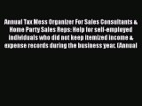 [PDF] Annual Tax Mess Organizer For Sales Consultants & Home Party Sales Reps: Help for self-employed
