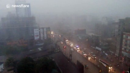Intense spring rainstorm in Dhaka, Bangladesh