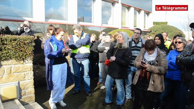 Lamballe. Emmanuel Commault, directeur général de la Cooperl, intervient devant les salariés