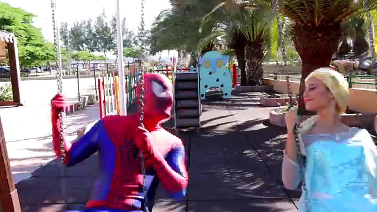 Spiderman vs Joker vs Frozen Elsa - Elsa In the Playground - Real Life Superheroes Movie