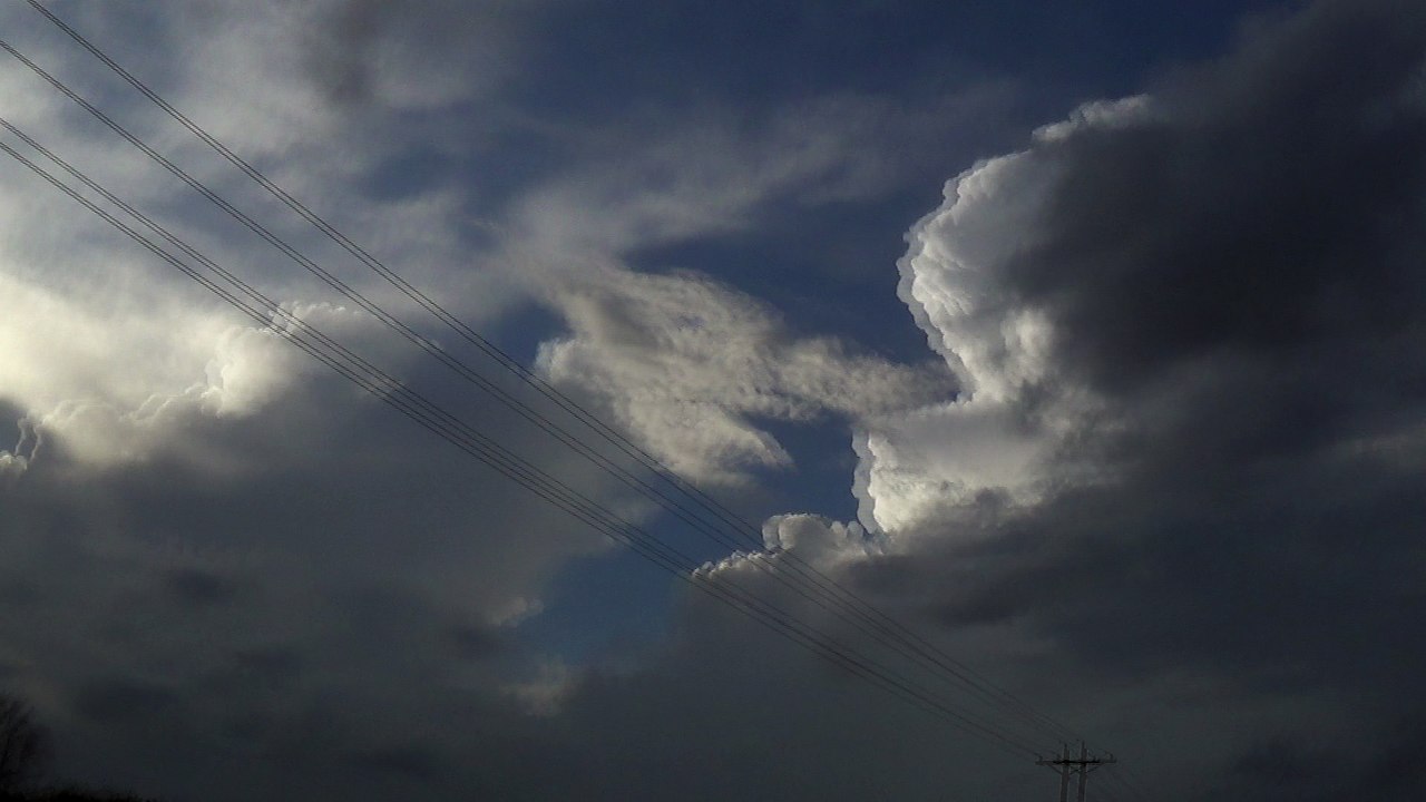 Thundestorm anvil Raleigh, North Carolina area that produced multiple tornadoes 2/24/16