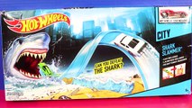 Hot Wheels Shark Slammer Playset With Disney Pixar Mater & Lemon Go Wave Riding