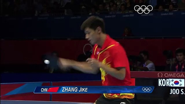 Настольный теннис. Топ спин справа от Zhang Jike. Олимпийские игры Лондон 2012