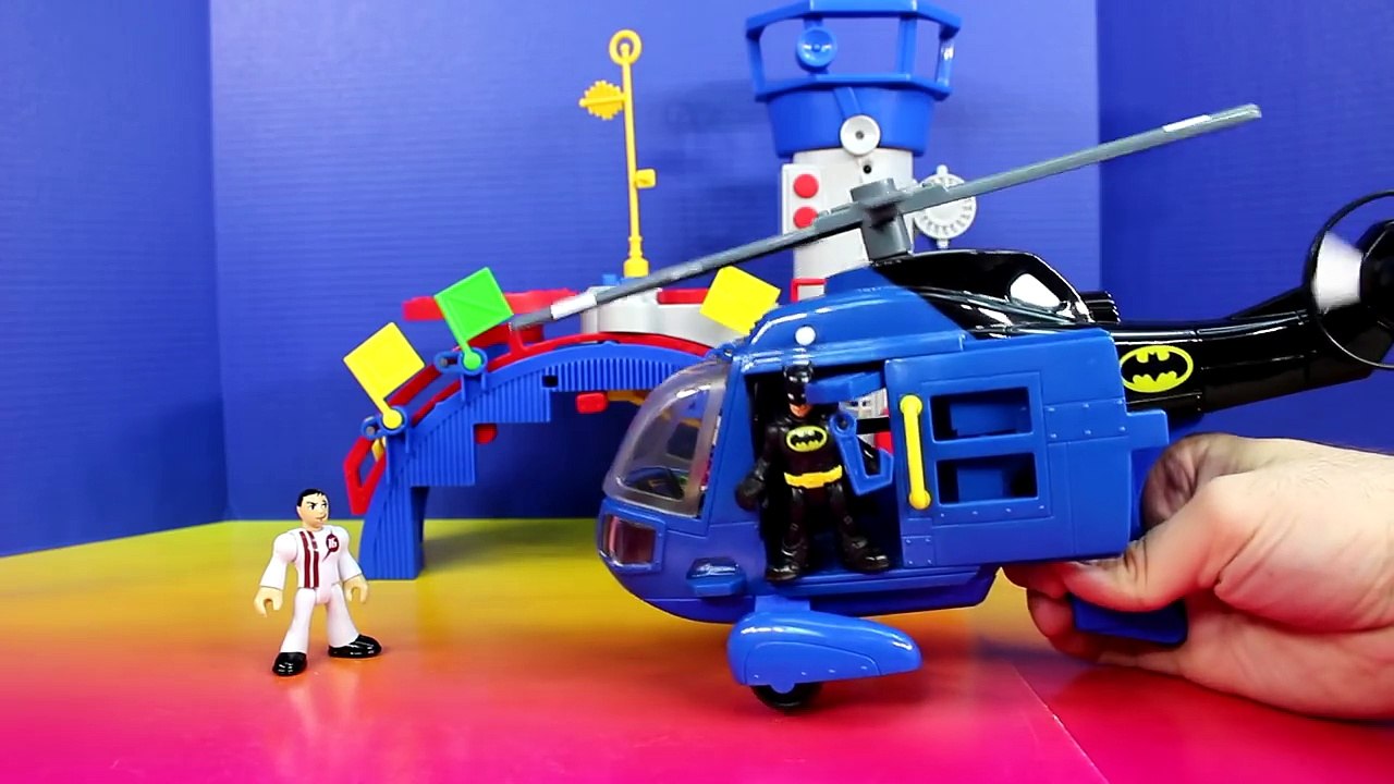 Imaginext Batman & Robin In Batcopter Save Jet Plane from Bane